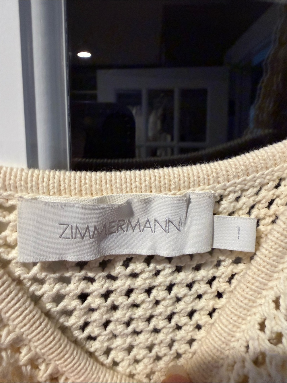 Zimmermann Cream Crochet Tank Top Size 1 - Picture 10 of 10